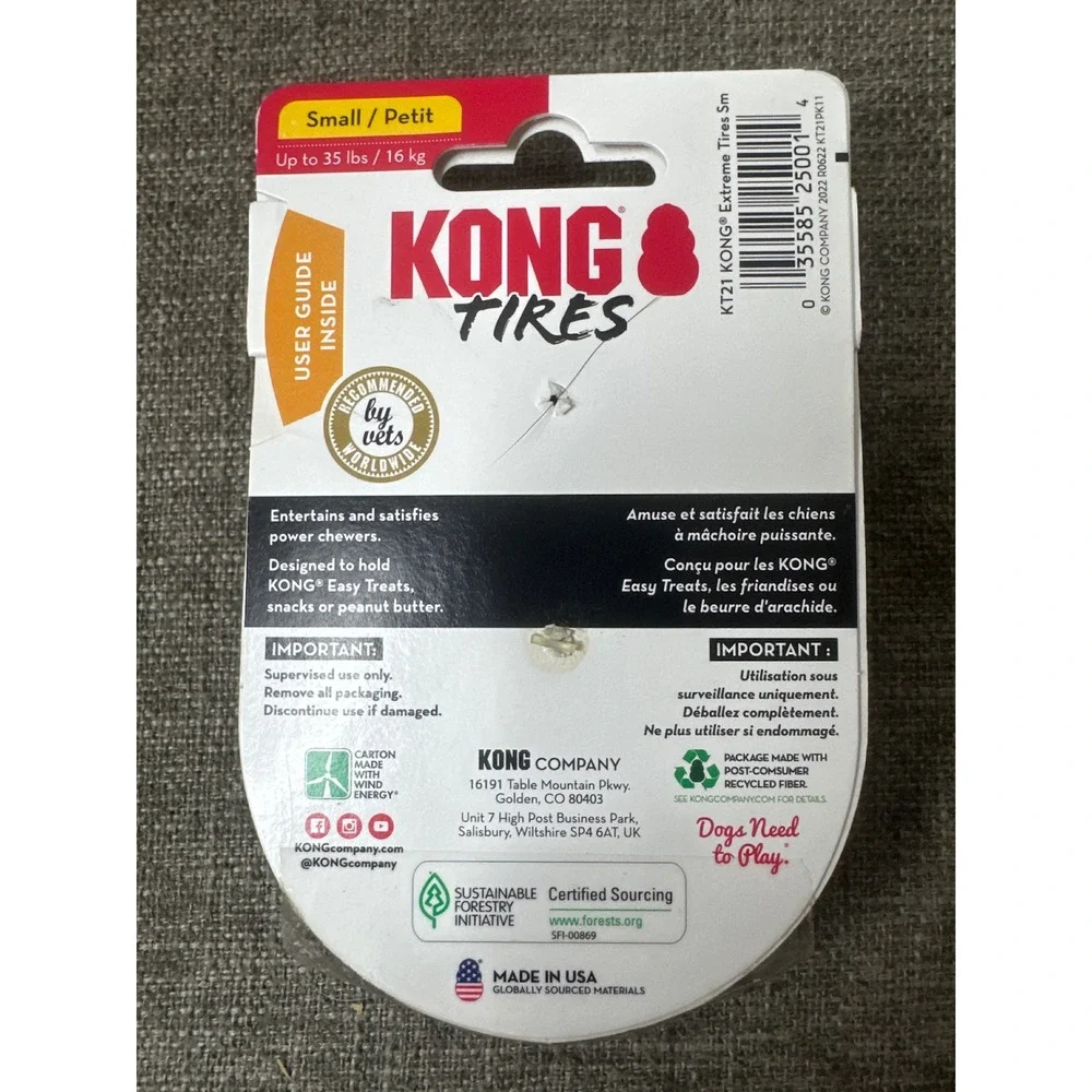 KONG Small Dog Toy Bundle Classic Puppy and Extreme Tires 3 Pack NEW